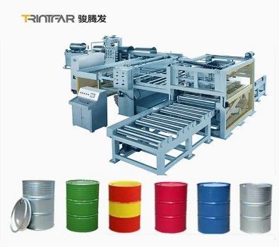 200-liter automatic steel drum weldingproduction line. This production line is also equipped with an automatic stacking robot, enabling automated operation. The factory can directly sell the products.