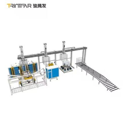 IBC metal tank transportation box frame automatic production line / palletizing robot loading and unloading equipment, automatic welding system, industrial welding equipment
