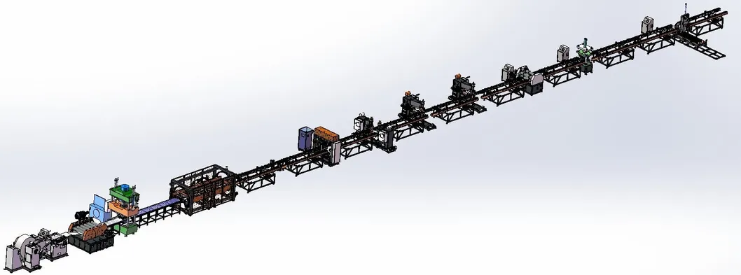 Automated production line for transformer heat sink fins 1