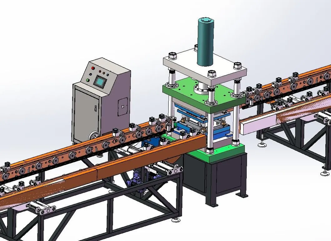 Automated production line for transformer heat sink fins 10